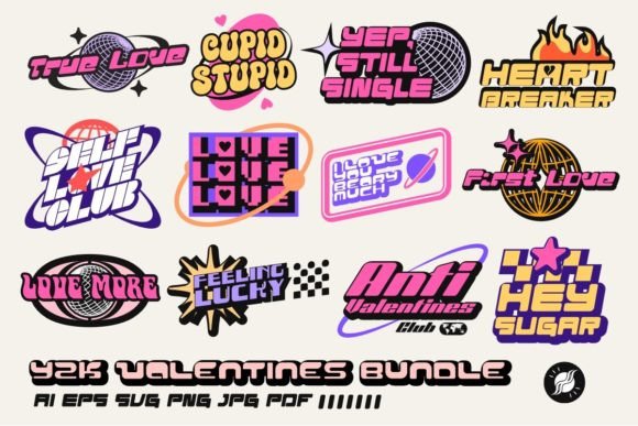 Download Y2K Valentines Day SVG Designs Bundle - Valentines day svg designs Collection